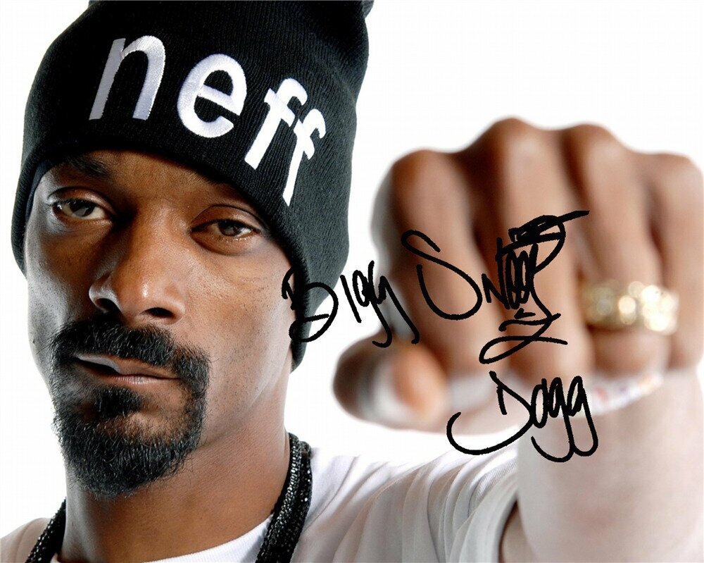 Автограф Снуп Догг Рэп - Автограф Snoop Dogg Rap - Фото с автографом Подписанная фотография Автограф знаменитости Подарок Автограмма Размер 20х25 см