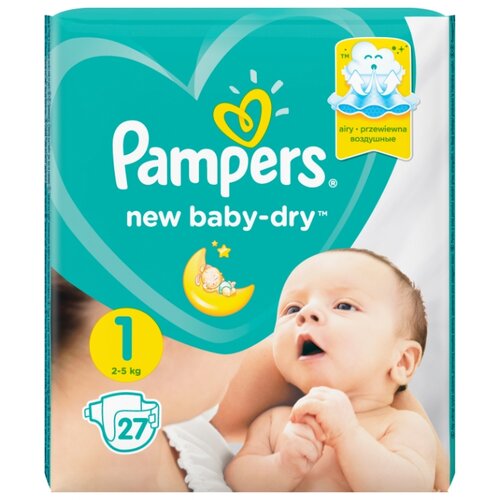 фото Pampers подгузники New Baby Dry 1 (2-5 кг) 27 шт.