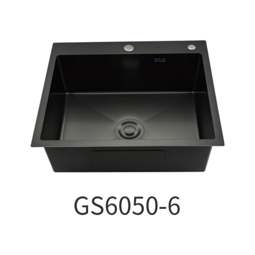 Врезная мойка для кухни Gappo нержавеющая сталь (GS6050-6) цвет черный