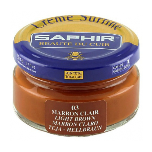 SAPHIR - 03 Крем банка стекло Creme Surfine, 50мл. (light brown)