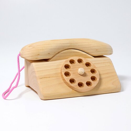 Деревянный игровой телефон с механическим звонком