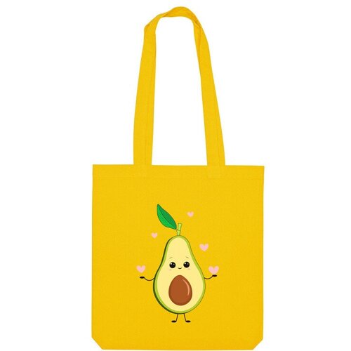 Сумка шоппер Us Basic, желтый сумка авокадо с сердечками фиолетовый