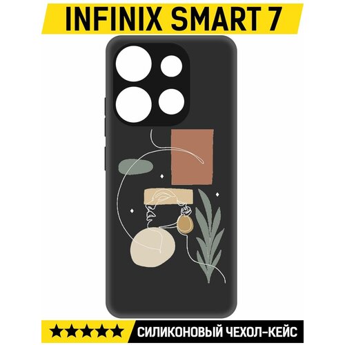 Чехол-накладка Krutoff Soft Case Элегантность для INFINIX Smart 7 черный чехол накладка krutoff soft case шторм для infinix smart 7 черный