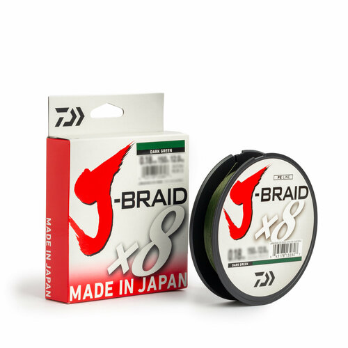 Леска плетеная Daiwa J-Braid X8 зел. 0.10 150м