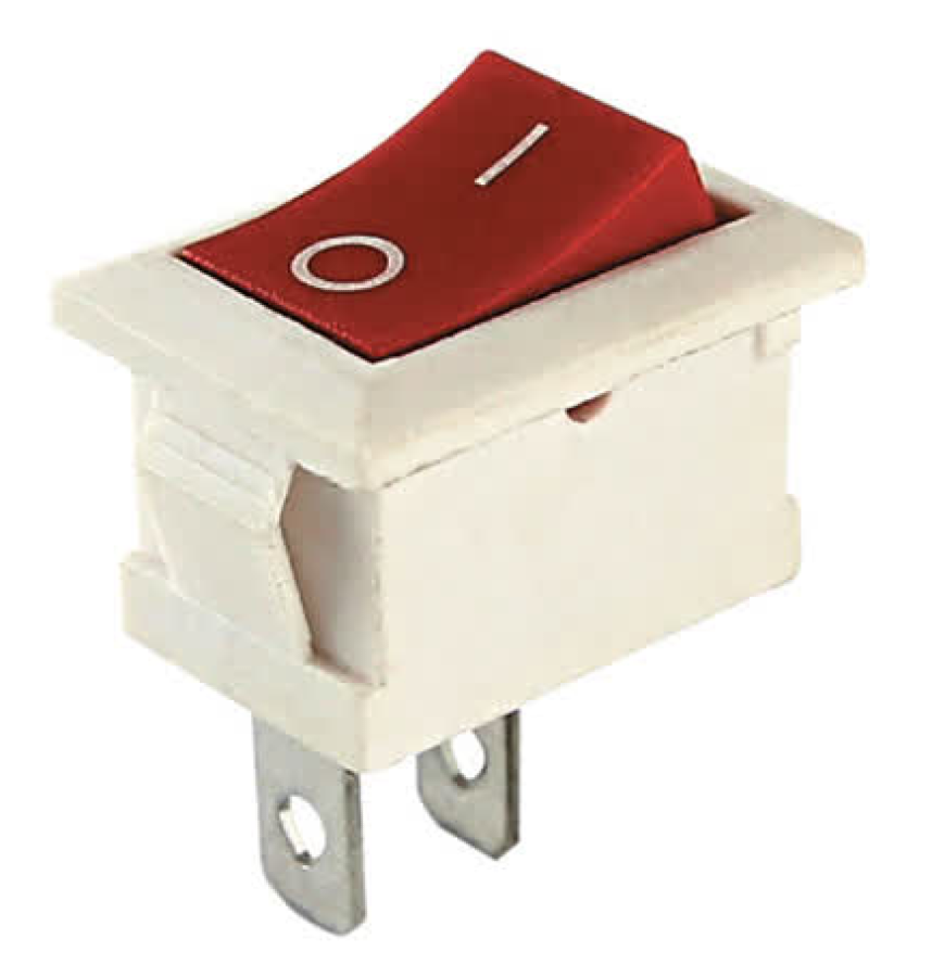 Выключатель клавишный TDM Electric / ТДМ Электрик YL-211-04, прямоугольной формы, в корпусе из пластика, красный, 6А 250В IP40, 2 позиции переключения / электрика