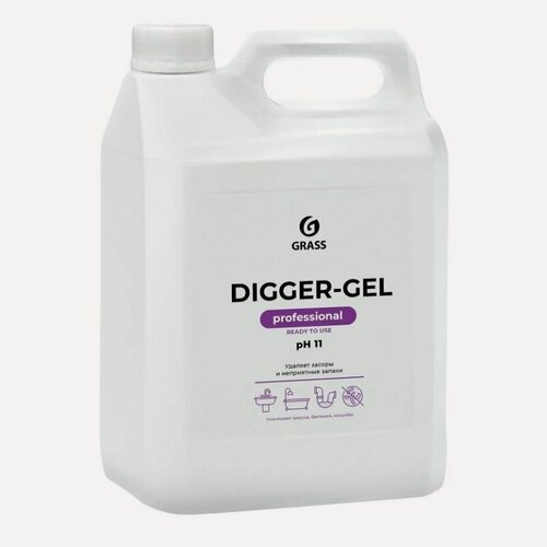 Изображение товара Профхим для прочистки труб и стоков, гель Grass/Digger-Gel PROF, 5 л