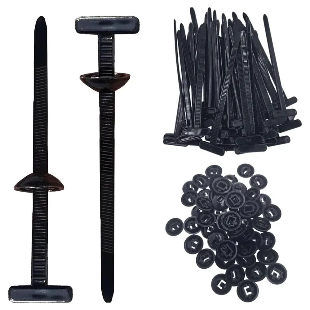 Нейлоновые пряжки для кабельных стяжек, черные, 20 штук, 20pcs