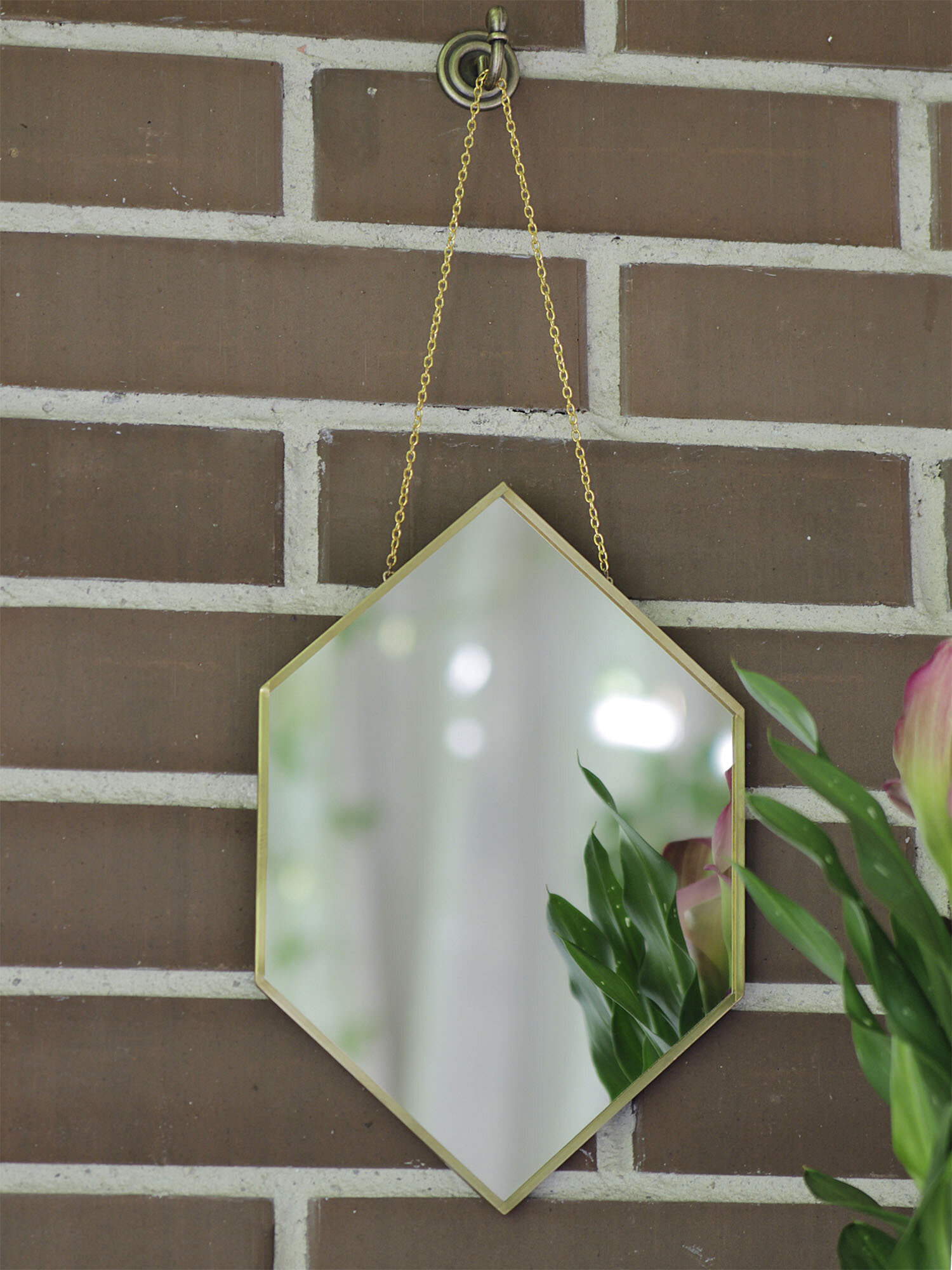 Зеркало Арт-Птица 3065/5, настенное, рама из латуни, фигурное — фото 1