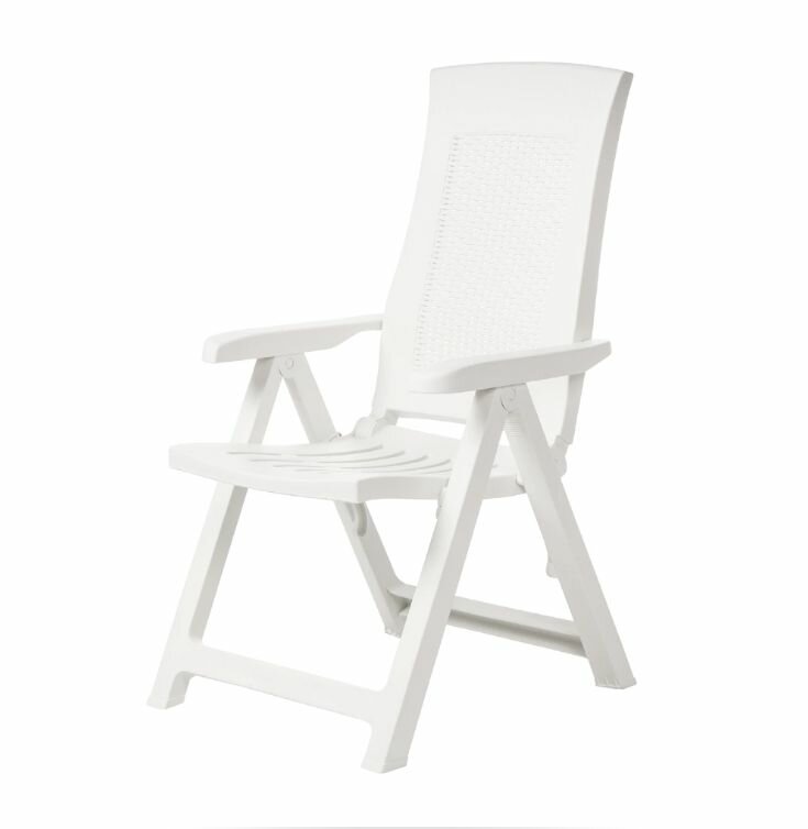 Кресло садовое многопозиционное Progarden Gold 62x58x108 см пластик, белое