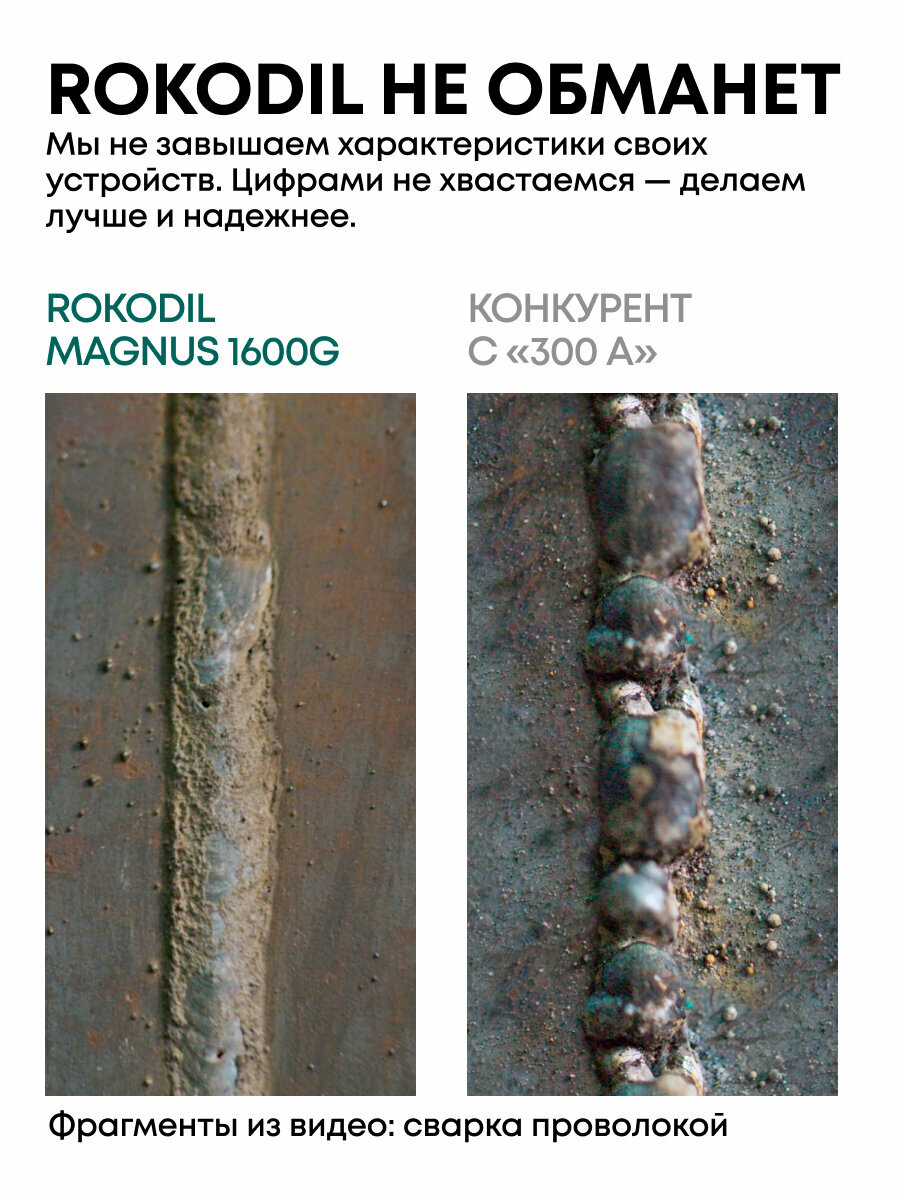 Сварочный аппарат Rokodil Magnus 1600G, полуавтомат инверторный, с газом, аргонодуговой, по металлу — фото 1