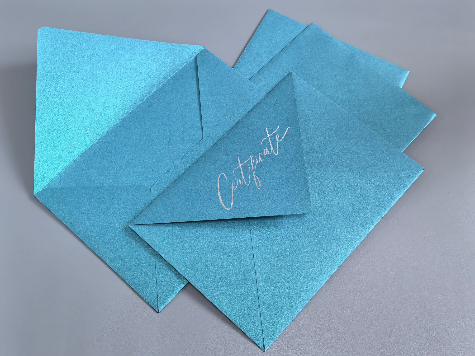 Конверт Certificate, треугольный клапан, 130x180 мм, изумрудный, 1 шт.