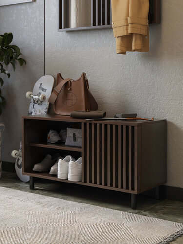 Изображение товара Обувница с рейками Мебельно "Топ Макси 4", ЛДСП, 4 отделения, венге