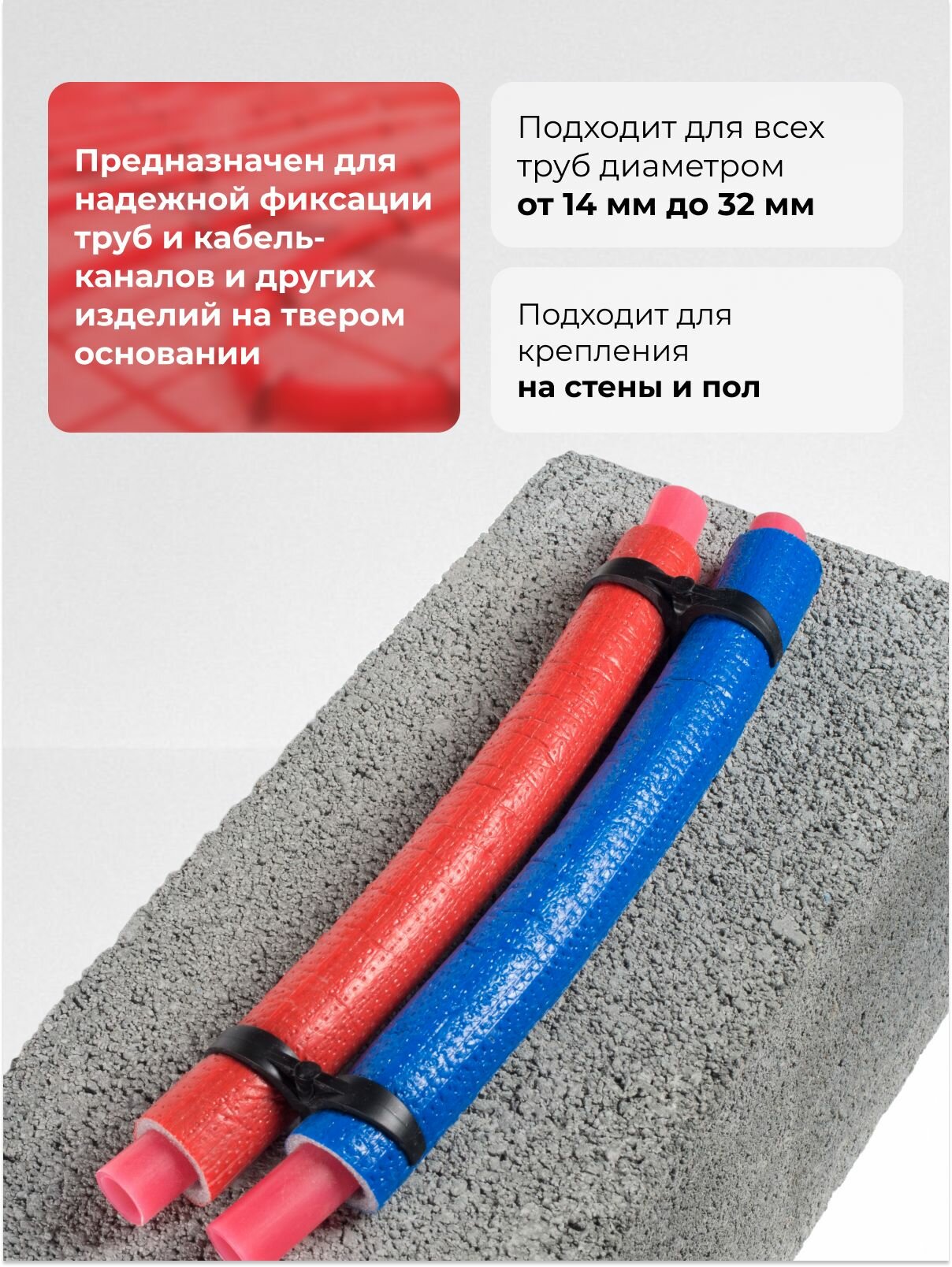 Дюбель-крюк двойной для труб 14-32 мм. — фото 1