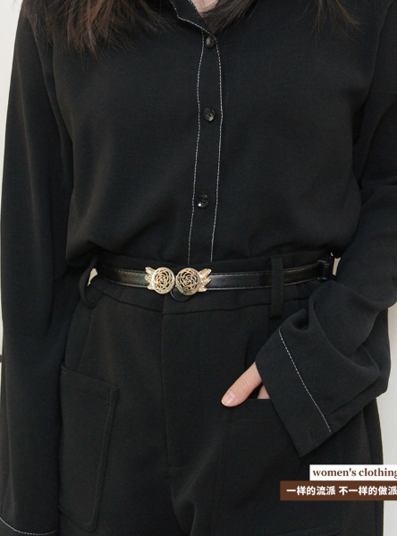 Ремень  для женщин, размер 102, черный/черный никель — фото 1