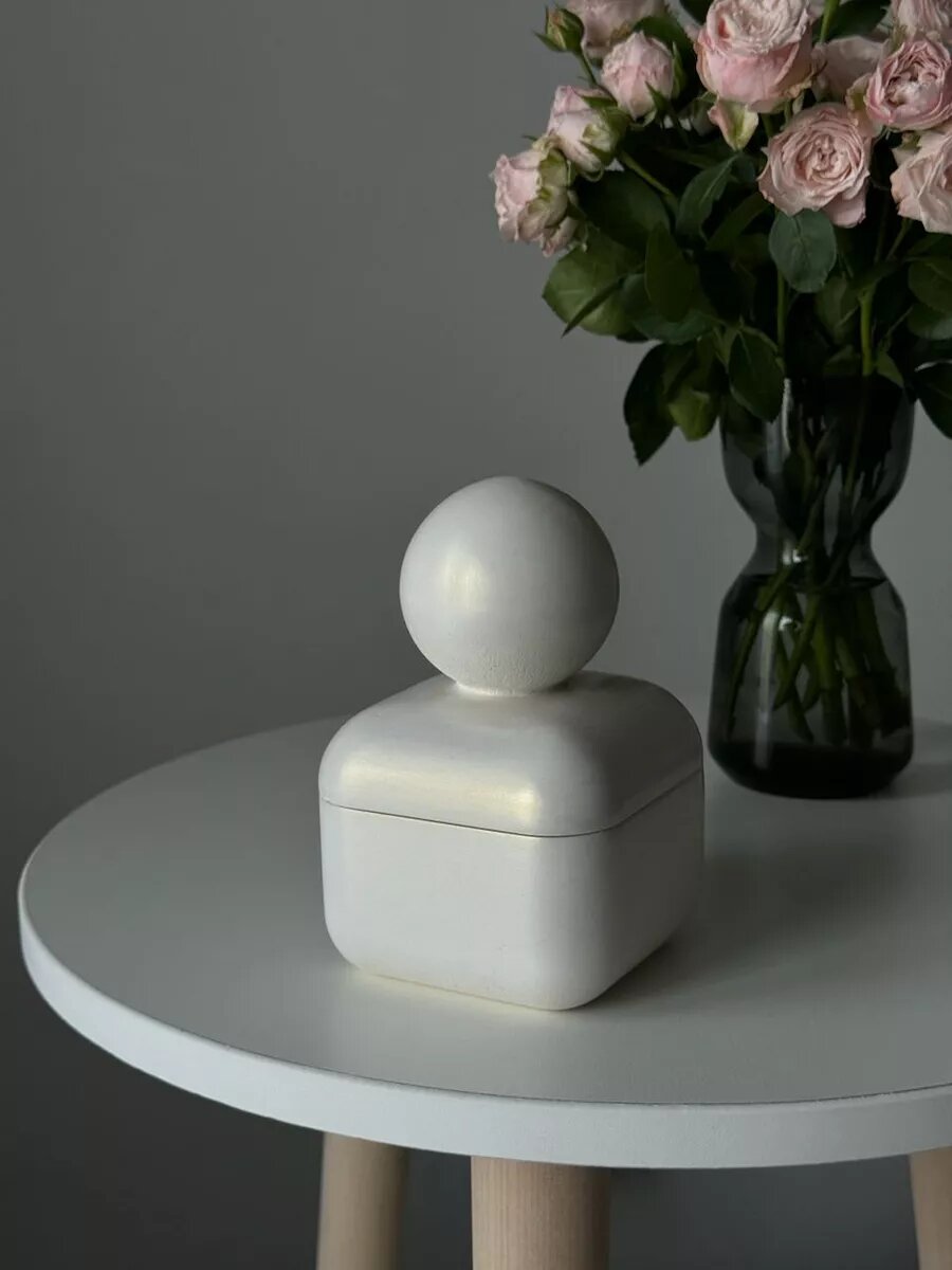 Свеча ароматическая в гипсе с деревянным фитилем, кокосовый воск, Adele l shine