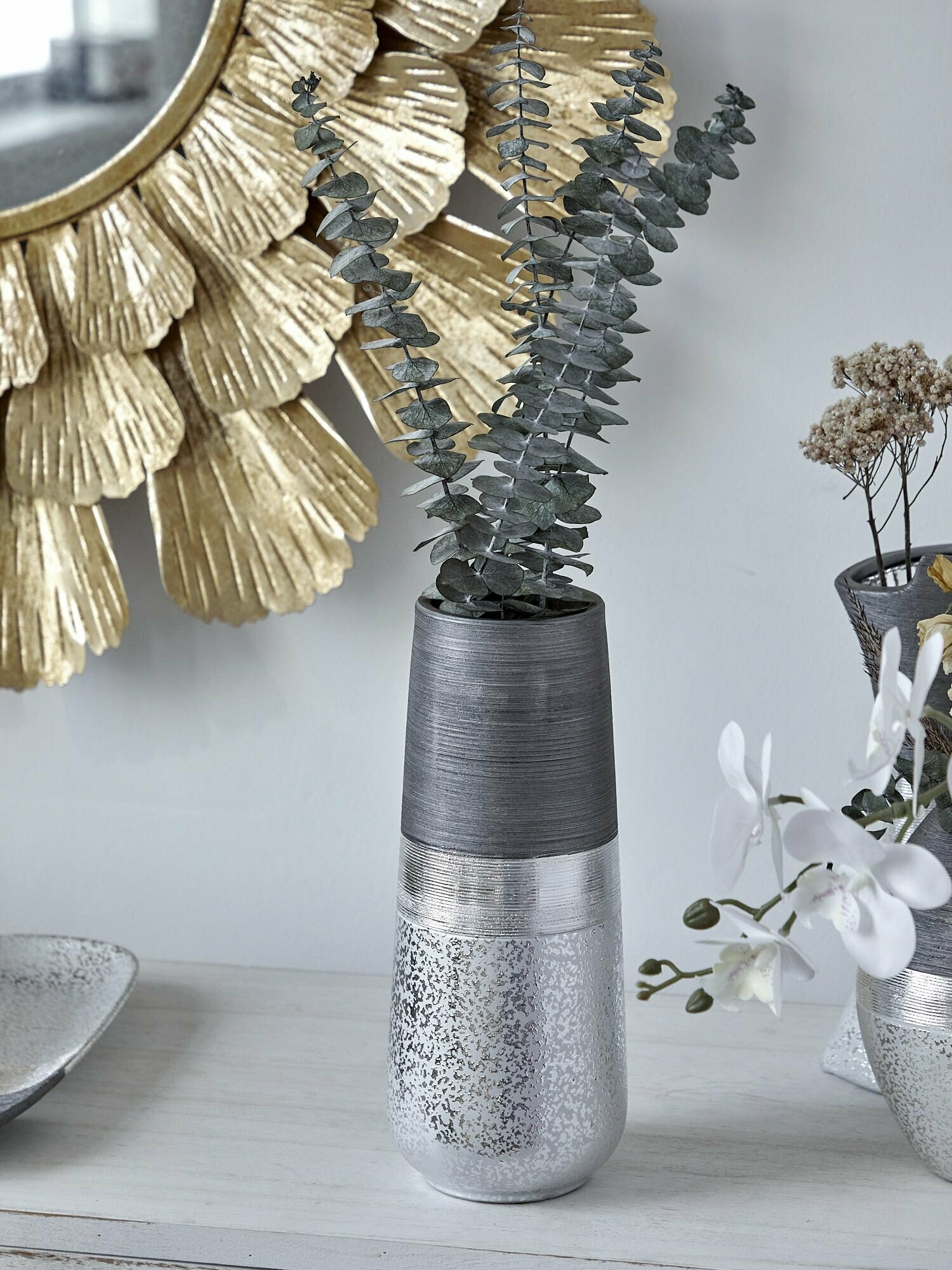 74-021 Ваза интерьерная, настольная, керамика 12х12х30см, Glasar