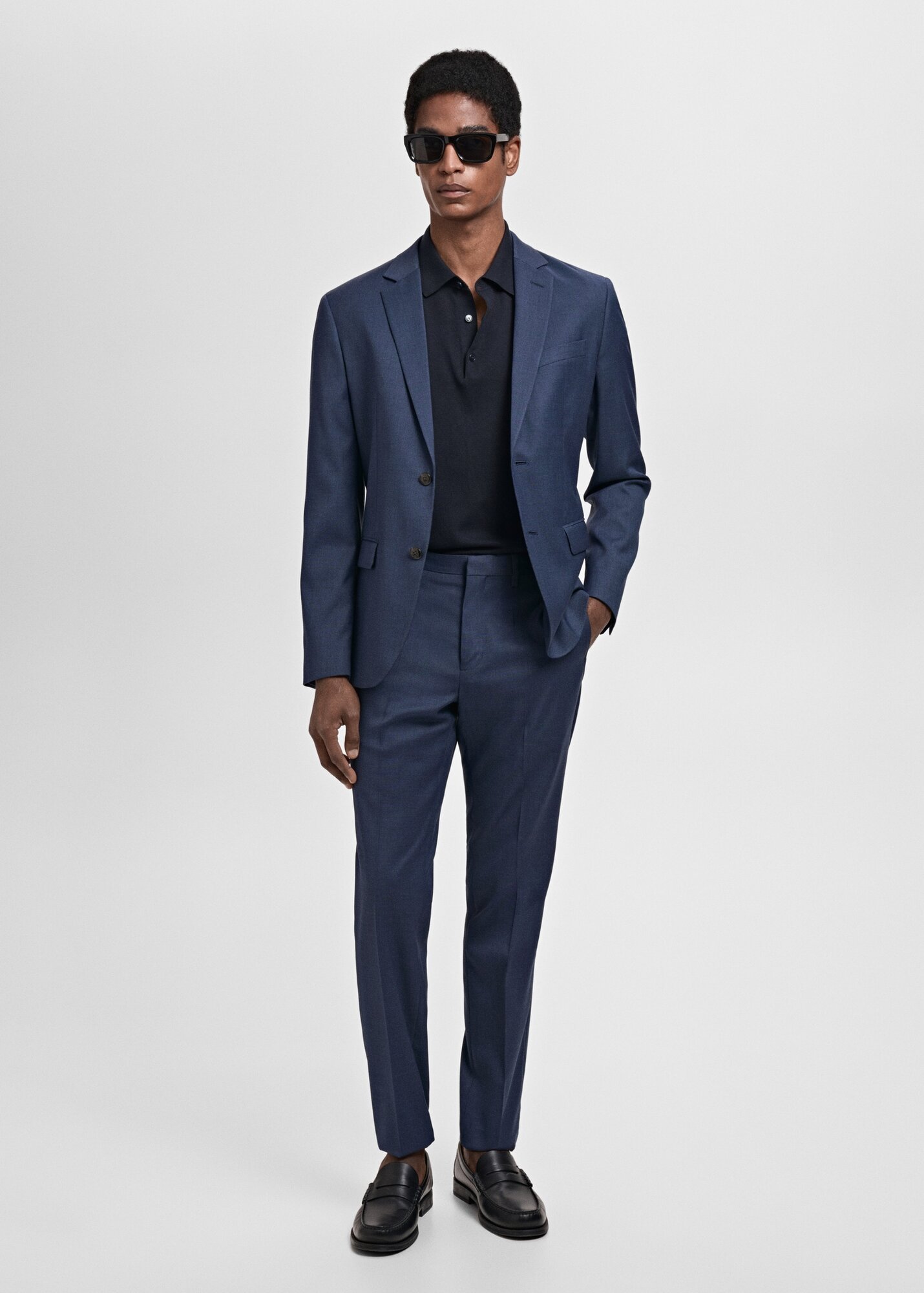 Пиджак MANGO PARIS, размер 44 EU, синий