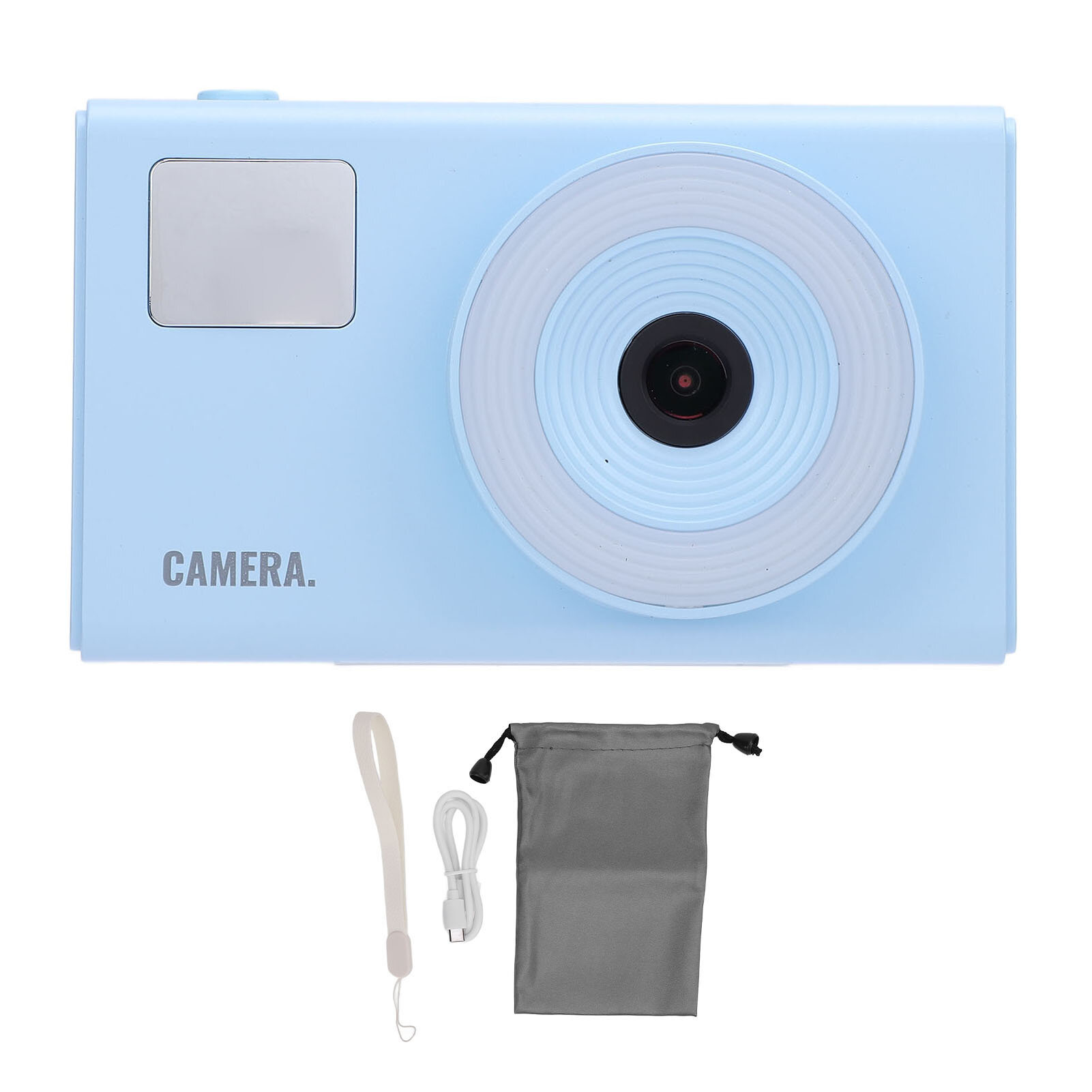 4K Digital Camera 48MP HD 16x Zoom WDR Stabilization Music Beauty Retro Compact with Fill Light for Teens Students Blue