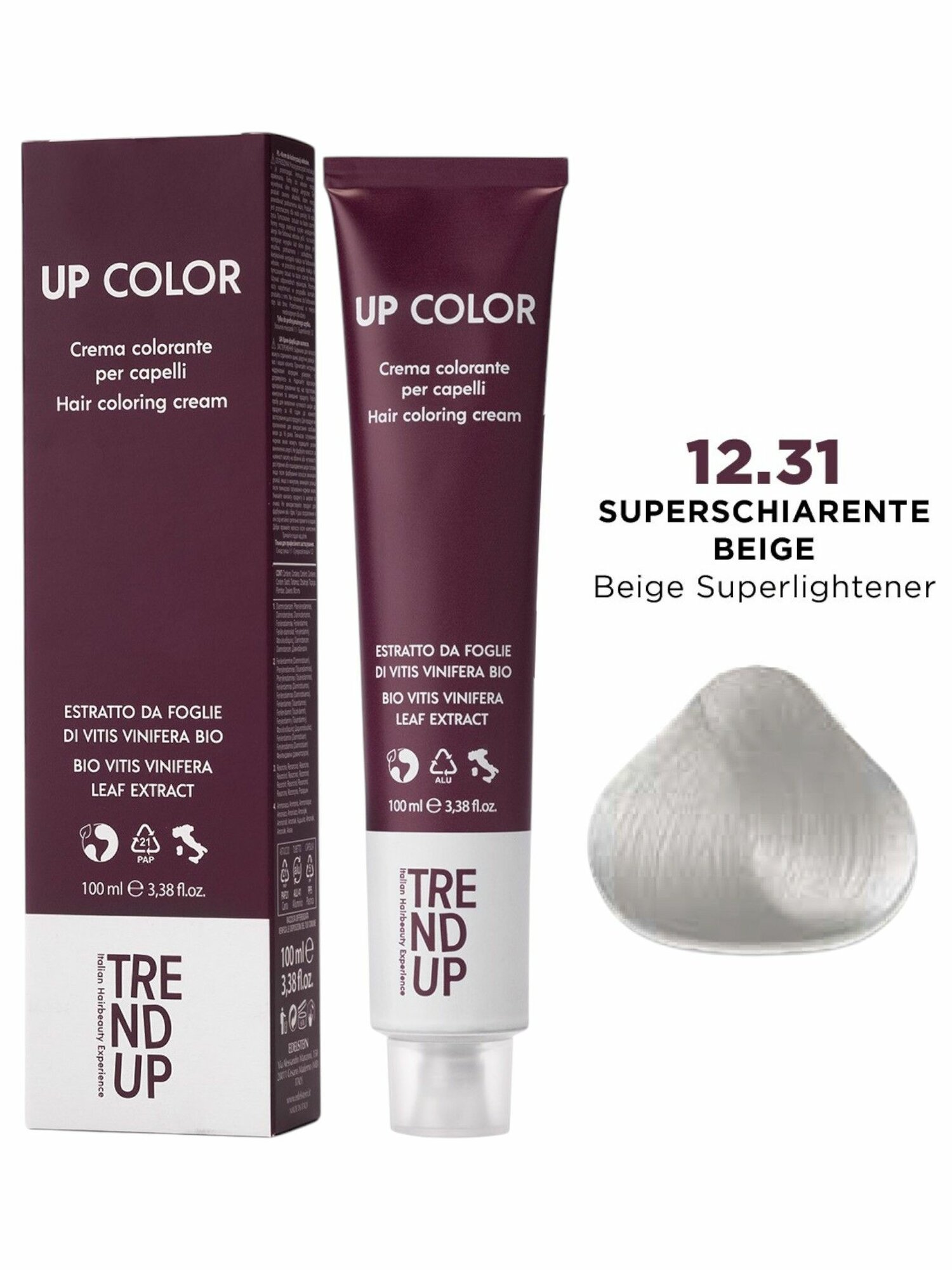 Краска для волос  Суперосветляющая серия  12 31 Суперосветляющий блондин золотисто пепельный  Профессиональная  TREND UP UP COLOR  100 мл