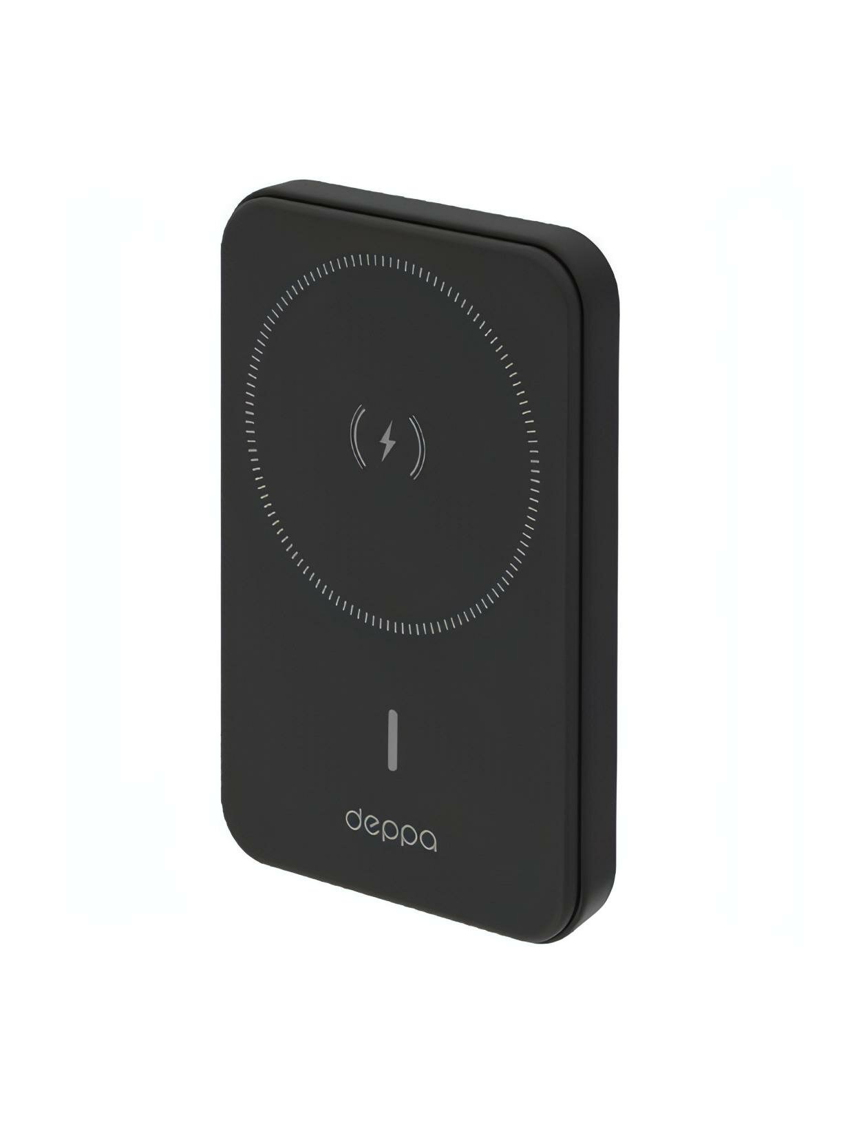 Внешний аккумулятор Deppa NRG Basic MagSafe 5000 mAh QI 15W  33666  черный