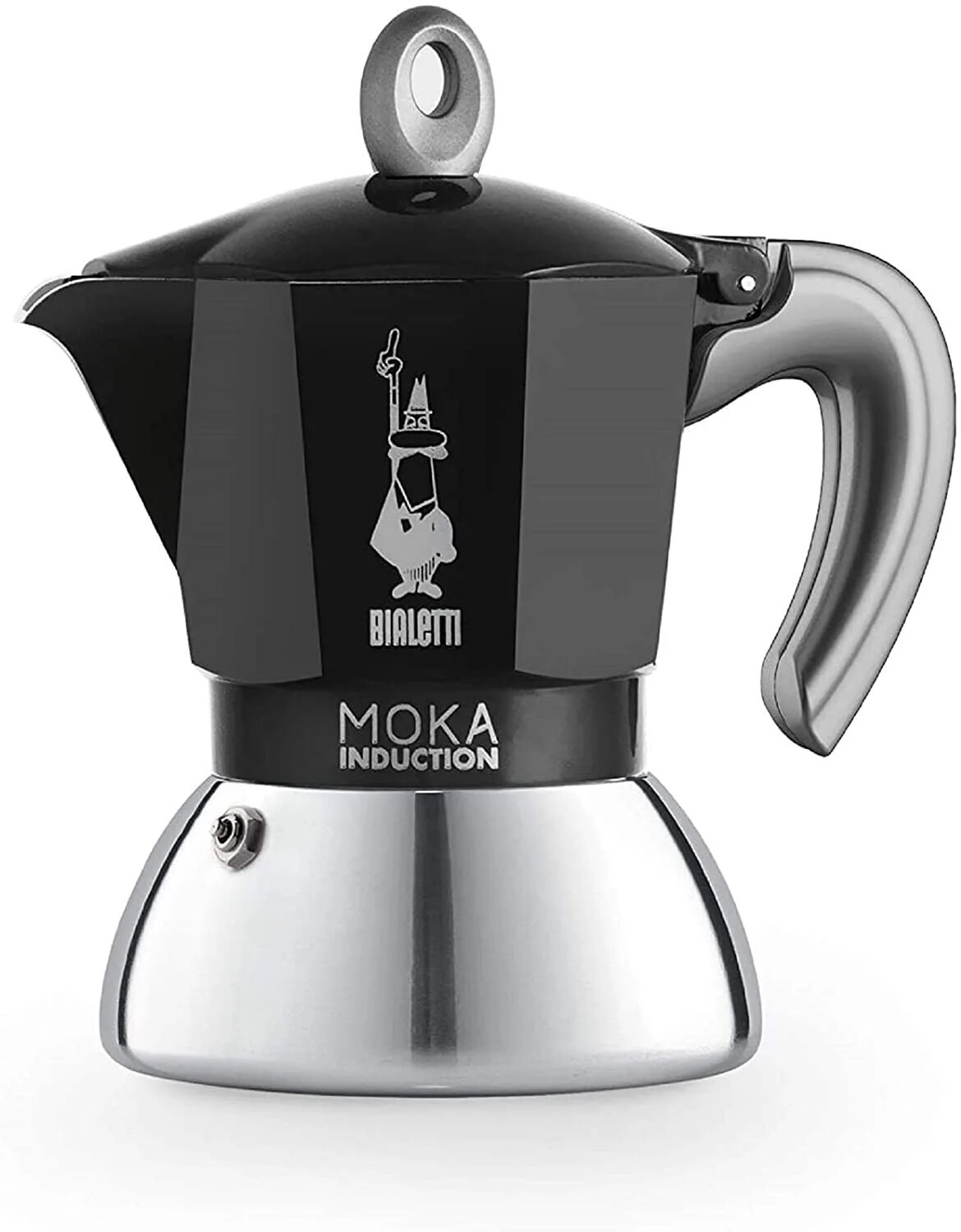 Гейзерная кофеварка Bialetti New Moka Induction 6932 на 2 чашки 90мл черная