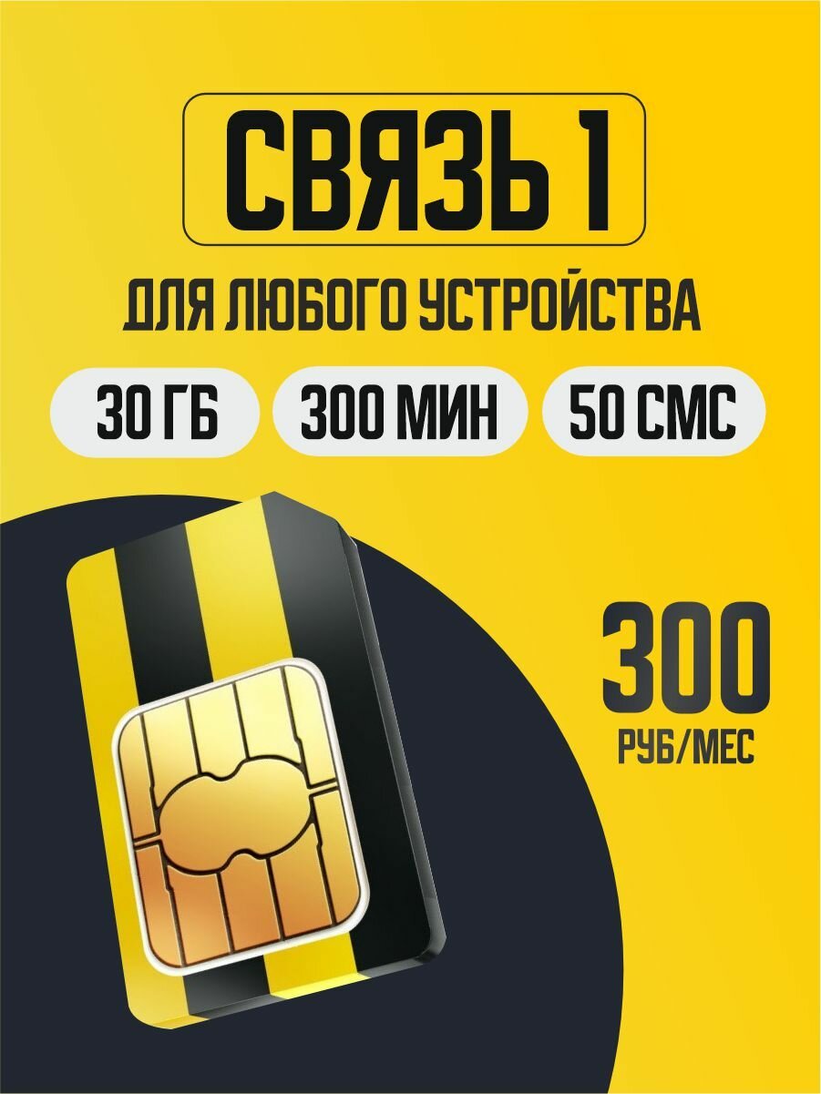 Экономный тариф от билайн 300 руб/мес. 30 ГБ, 300 мин, 50 смс - Симка Beeline работает по всей России