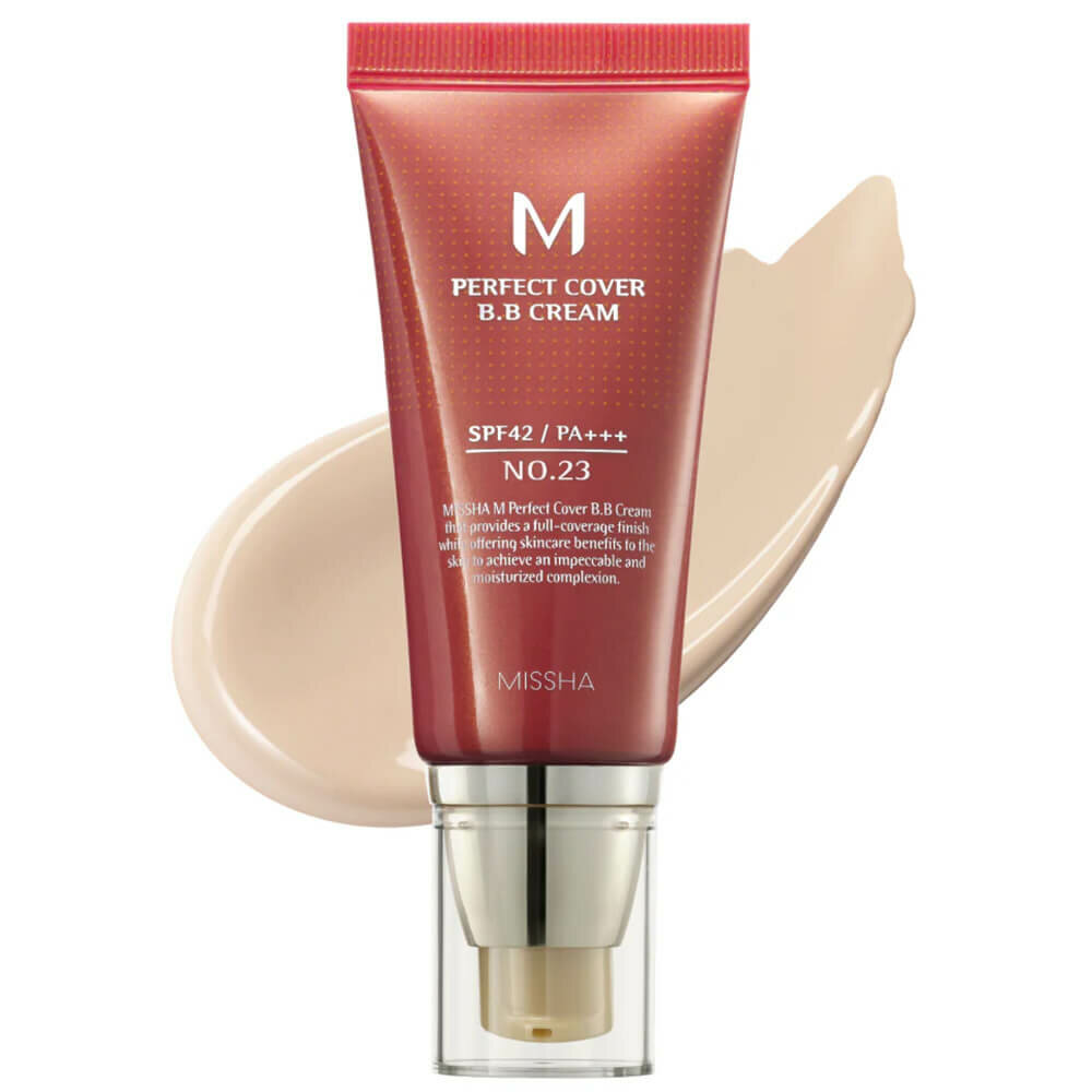 Missha BB крем для лица M Perfect Cover BB Cream тональный солнцезащитный SPF 42++ Корея, тон 23, 50 мл