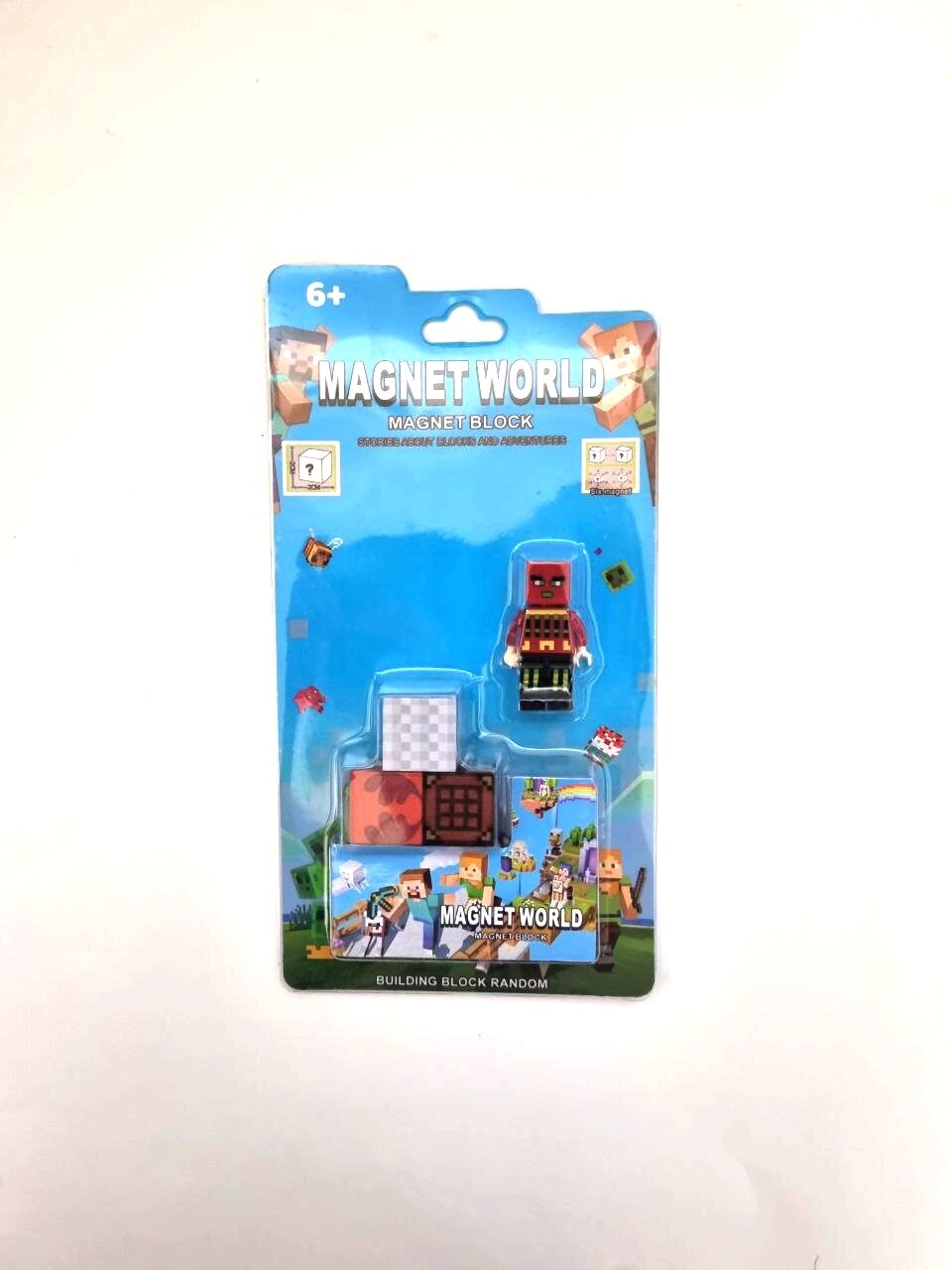 Magnet world построй свой мир, фигурка майнкрафт и магнитные блоки