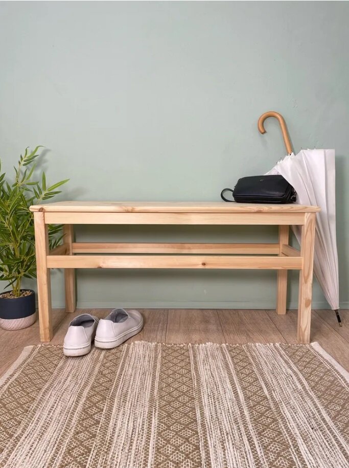 Скамейка деревянная 90 см сосна