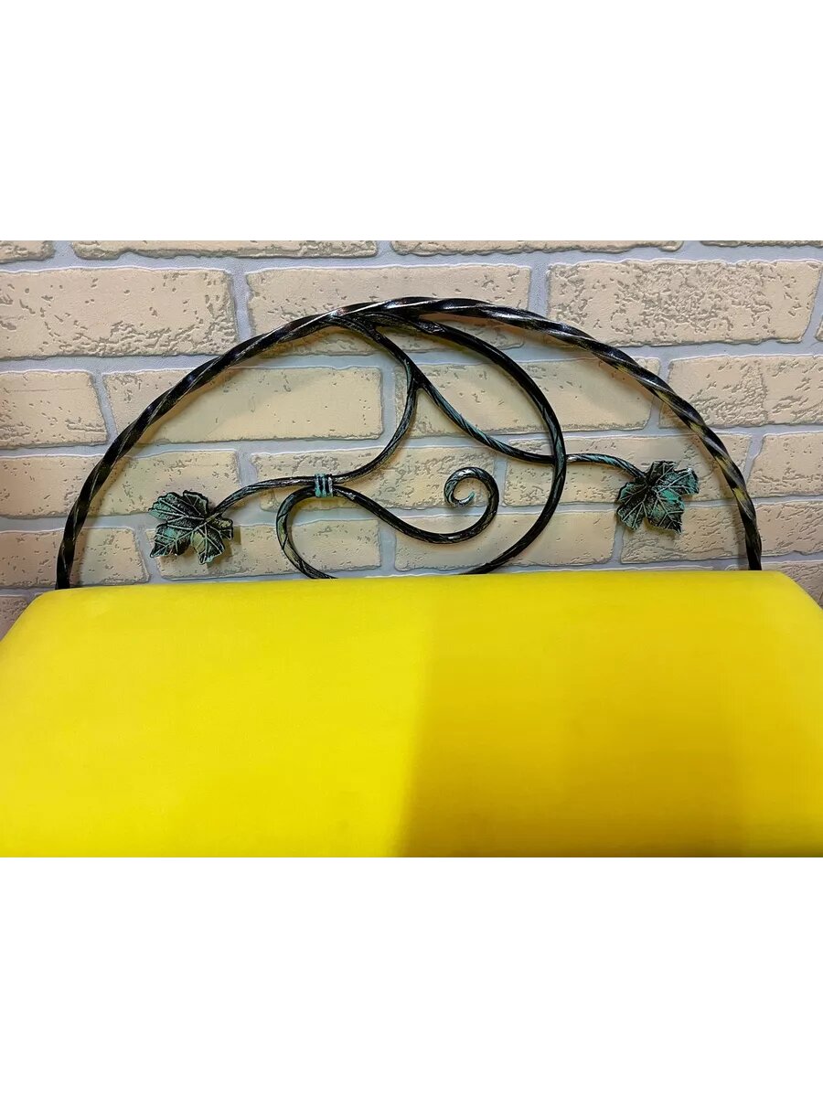 Кованая банкетка №18, Студия кованой мебели Нива, цвет желтый — фото 1