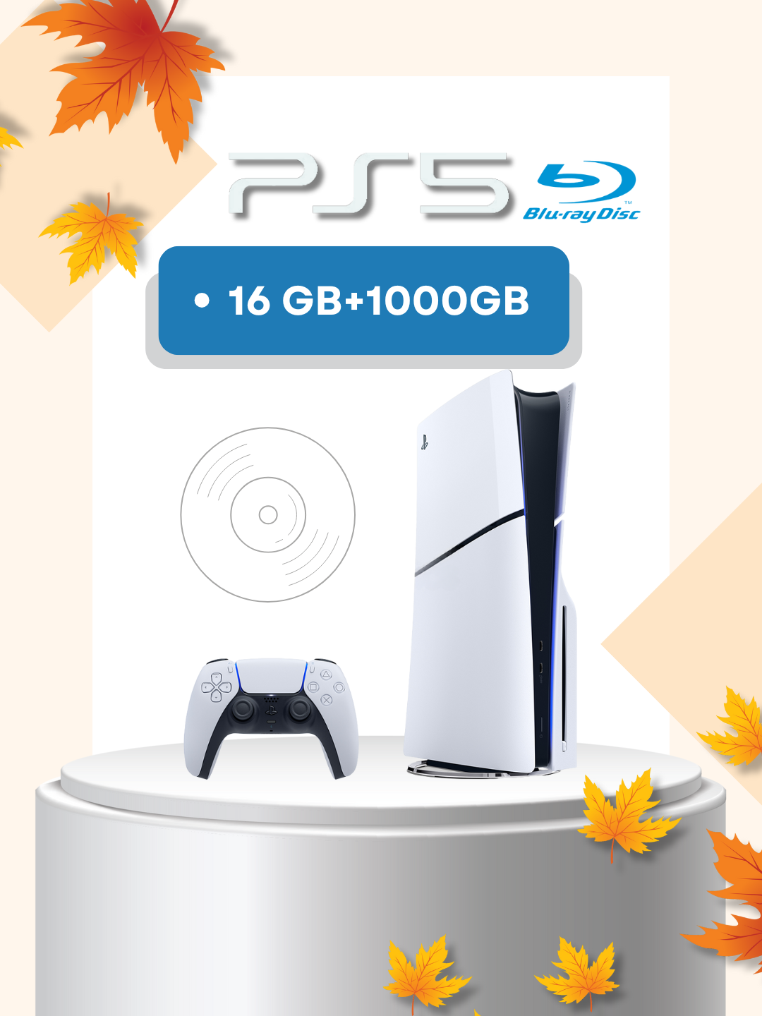 Игровая консоль Sony Playstation 5, с дисководом, без игры, 4K, 1TB,