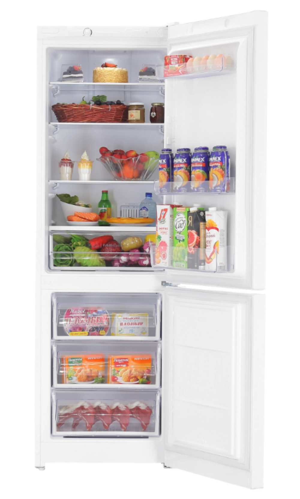 Холодильник Indesit ITS 4180 W с морозильником белый металл No Frost объем 298л