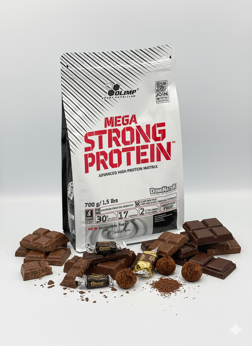 Казеин Casein Olimp Mega Strong, шоколадный, для набора мышечной массы, 700 г