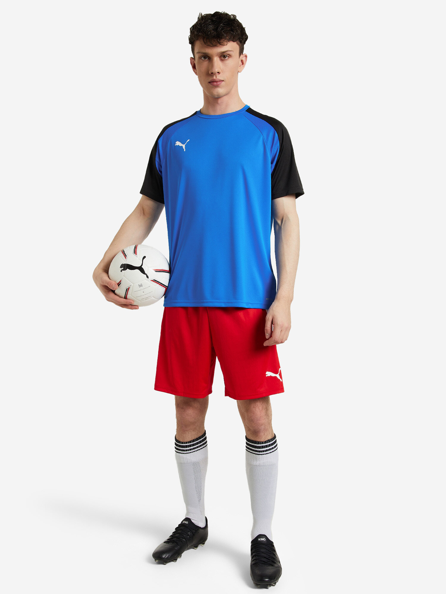 Шорты спортивные PUMA, размер S, красный/белый — фото 1