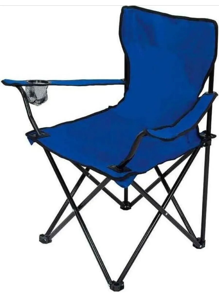 Кресло складное синее с подлокотником DW-2009H