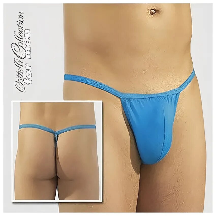 Яркие сексуальные мужские стринги от Cottelli COllection, бирюзовый
