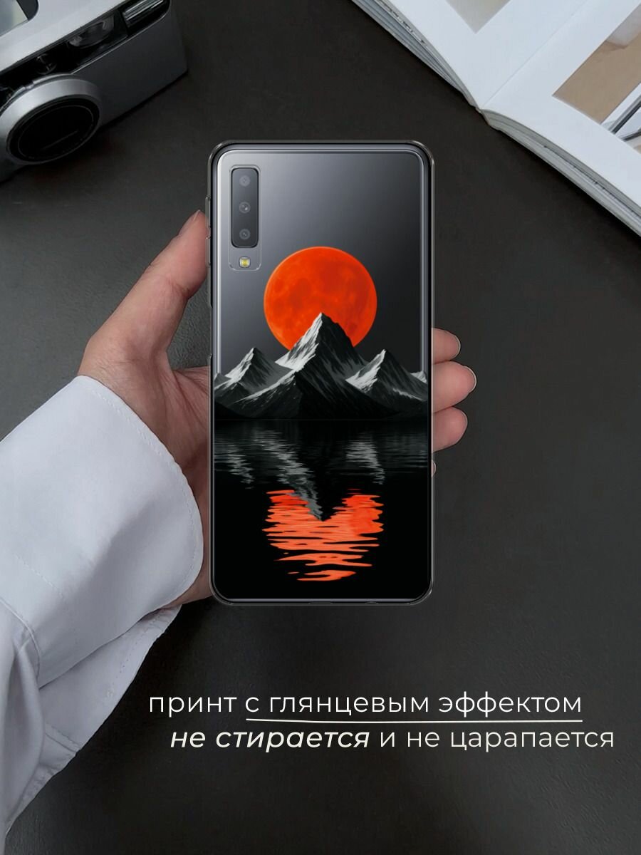 Силиконовый чехол на Samsung Galaxy A7 2018 / Самсунг Галакси А7 2018 с принтом Черная гора 3 — фото 1