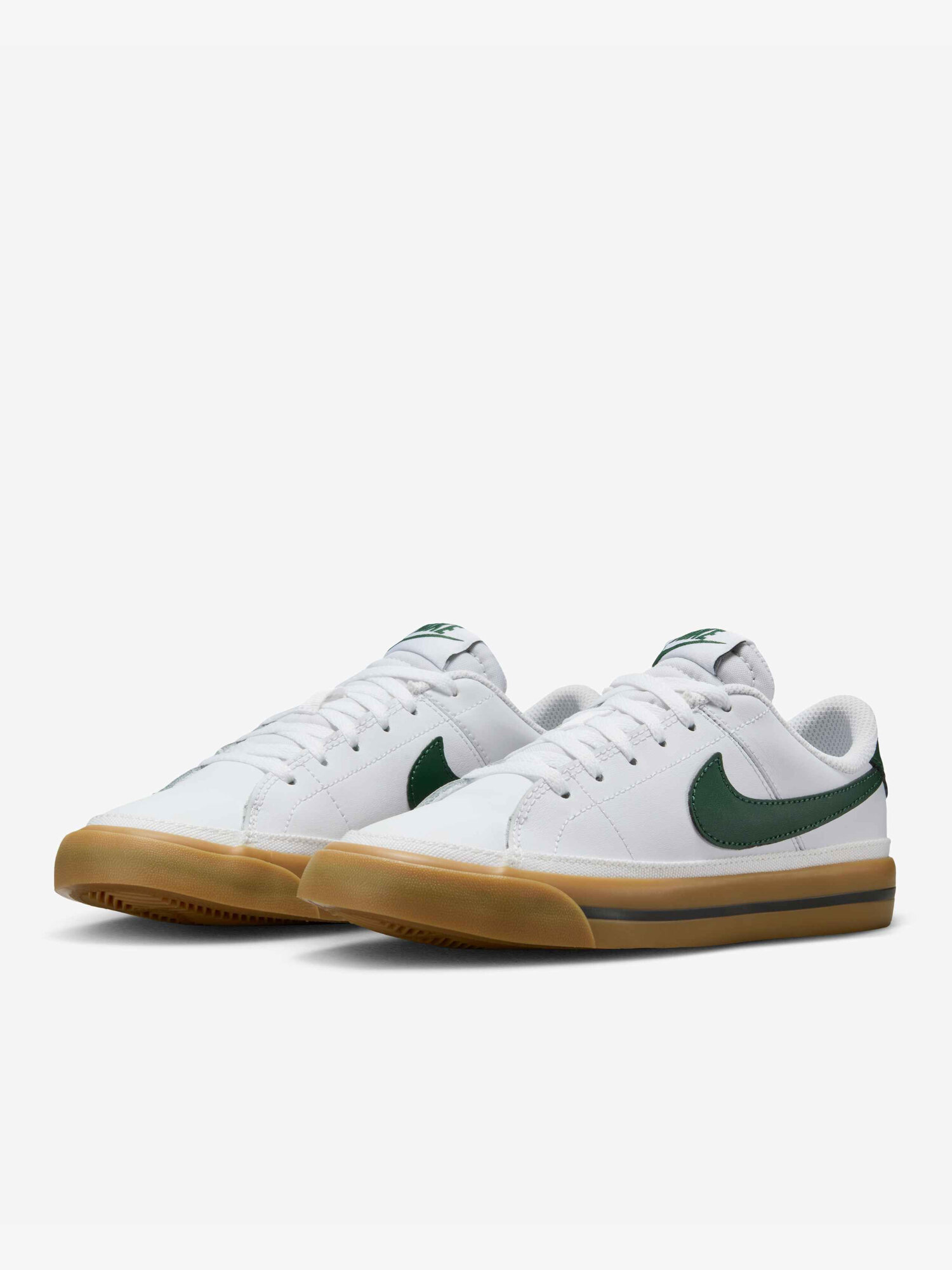 Кеды NIKE Court Legacy, размер 6Y US, белый/зеленый — фото 1
