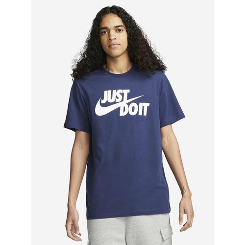 фото Футболка nike just do it, размер l, темно-синий/белый