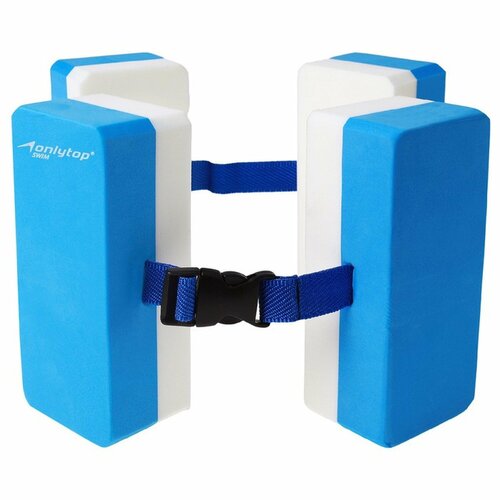 Пояс ONLYTOP 3544018, для аквааэробики, пенопласт, белый/голубой, размер one size