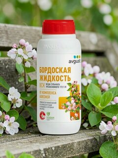 Изображение товара Фунгицид Бордоская жидкость Avgust 500 мл для защиты яблони и плодовых деревьев от парши, ржавчины и коккомикоза