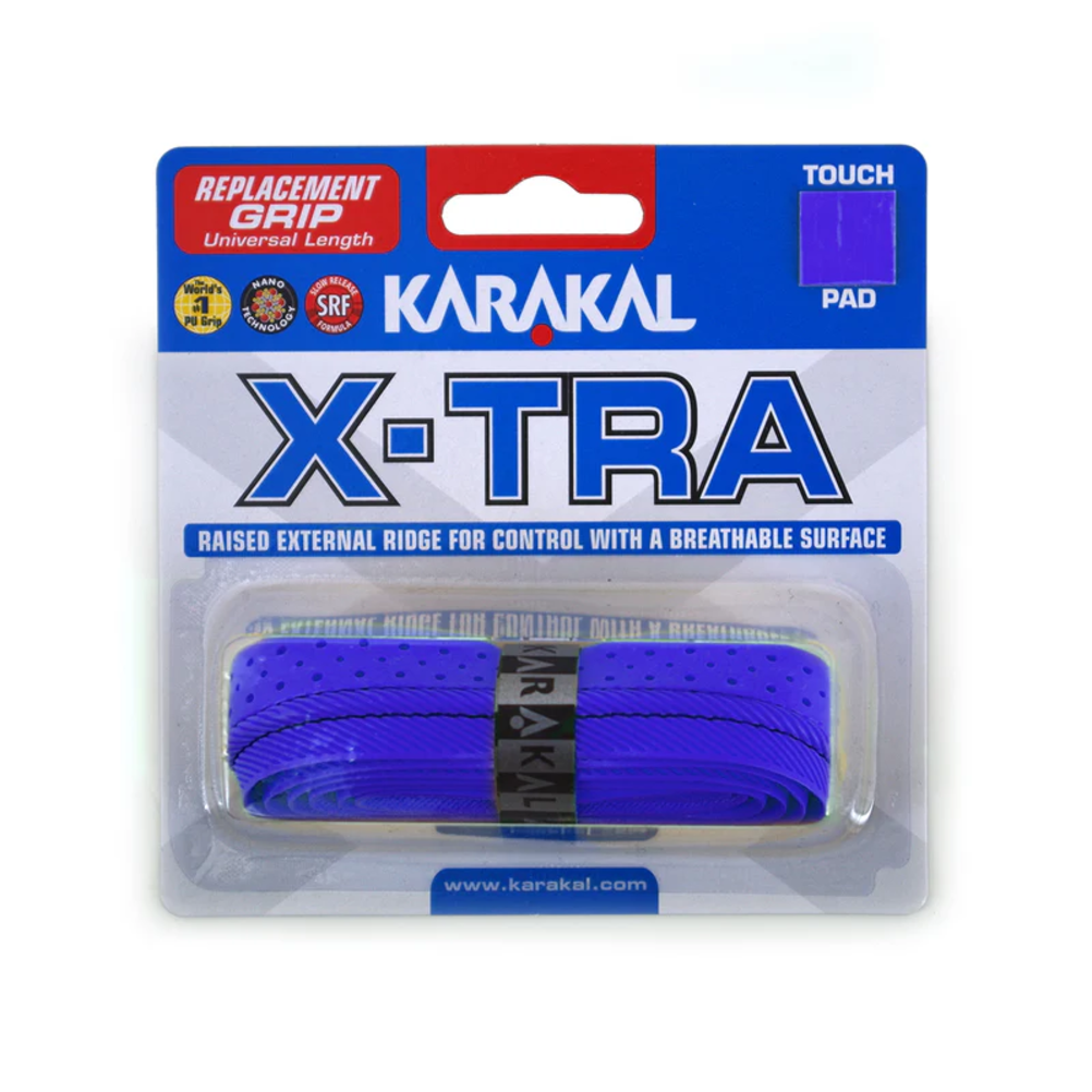 Грип для сквоша Karakal X-TRA синий самоклеящийся с уплотнительной лентой