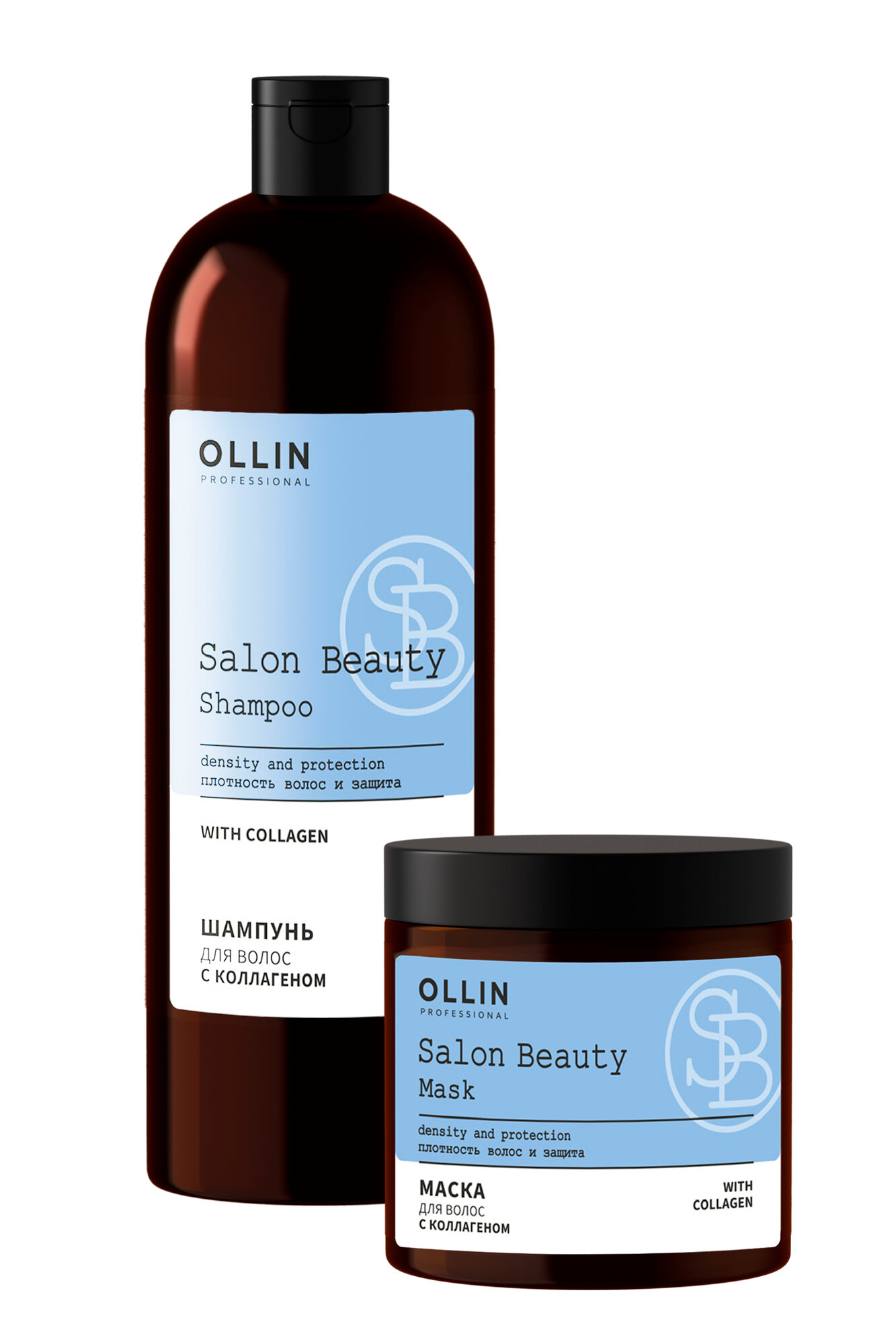 Набор для волос OLLIN PROFESSIONAL SALON BEAUTY, с коллагеном, шампунь, маска