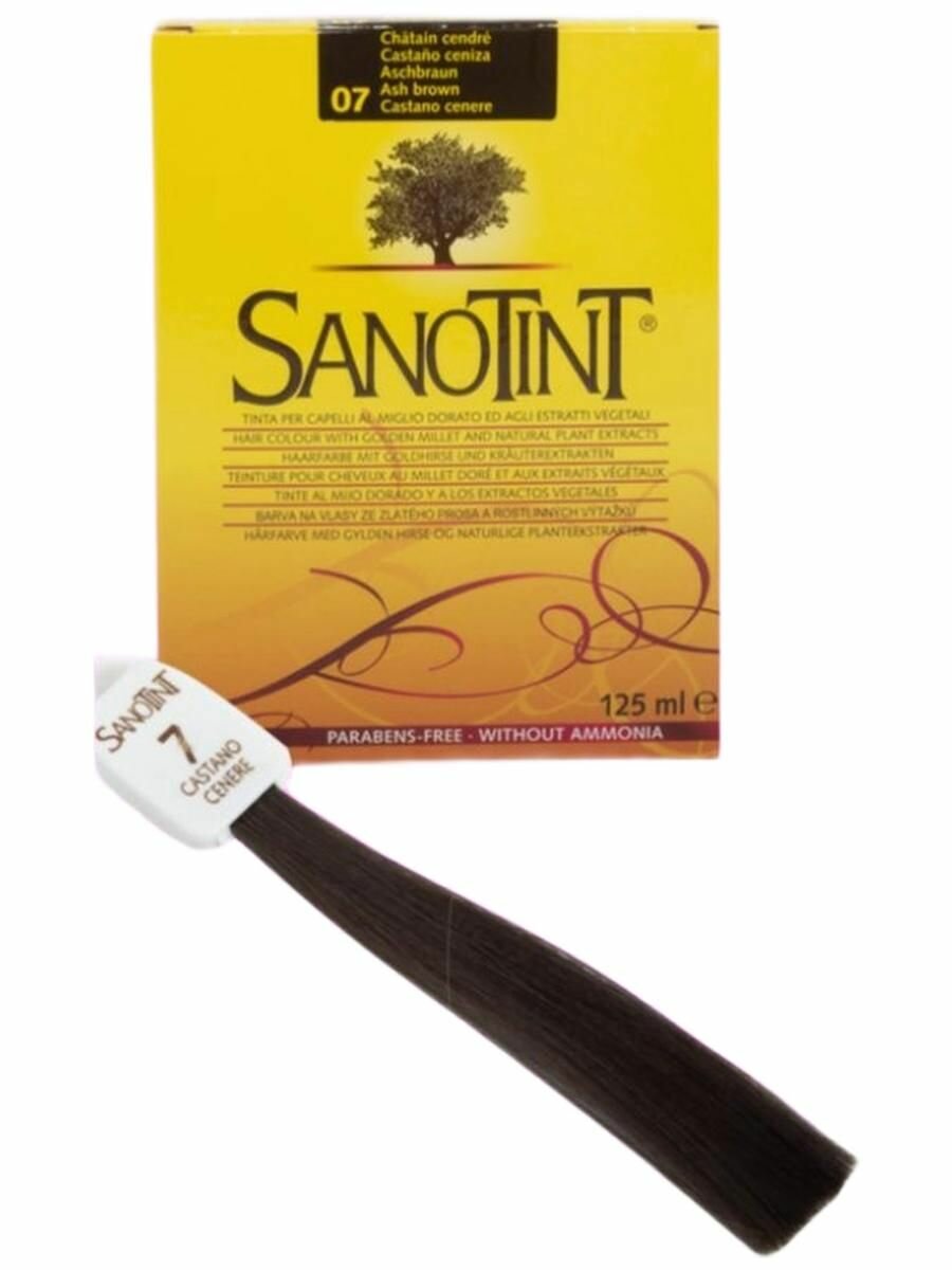 Краска для волос Sanotint 7 (пепельно-каштановый) - полунатуральная краска для волос без аммиака Санотинт Вивасан