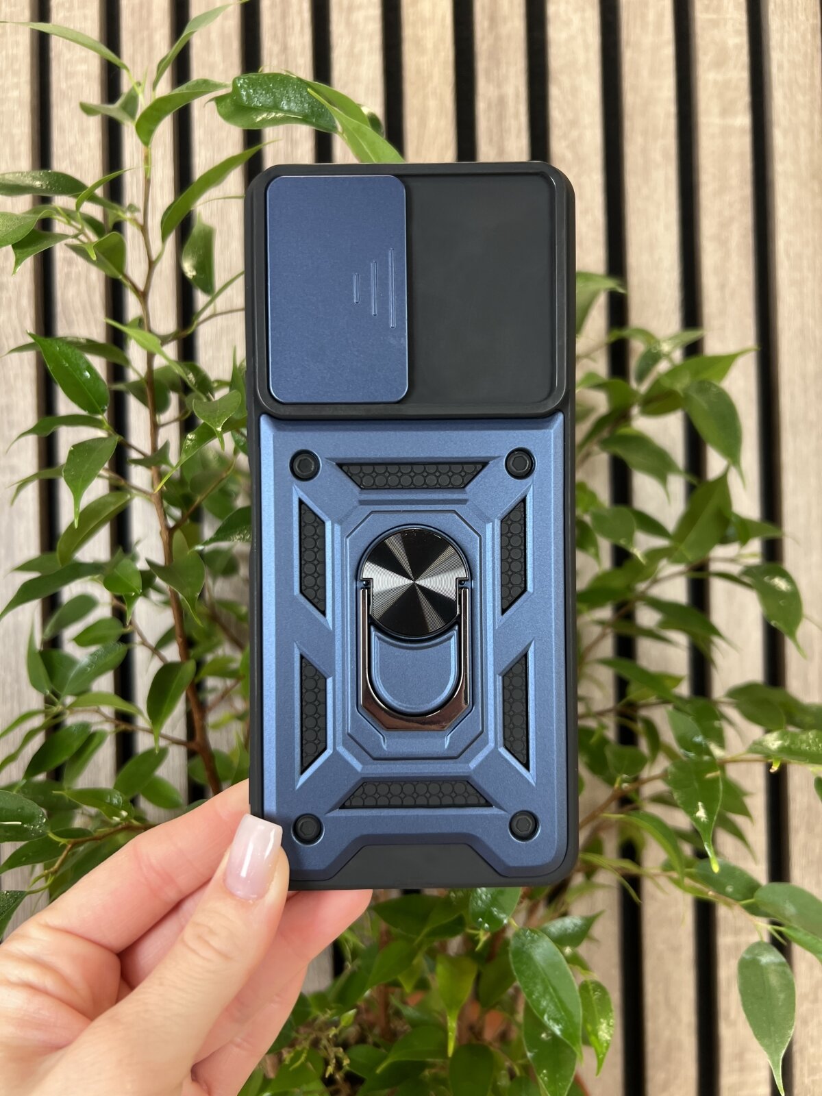 Чехол противоударный на Tecno Camon 19 и 19 Pro / Техно Камон 19 и 19 Про с защитой камеры armors (Темно-синий) — фото 1