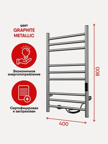 Изображение товара Полотенцесушитель электрический с терморегулятором 80/40