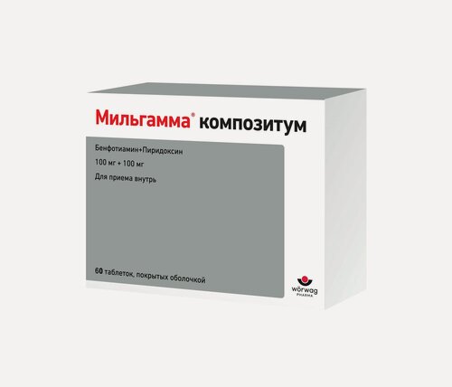 Изображение товара Мильгамма Композитум, таблетки 100 мг+100 мг, 60 шт.