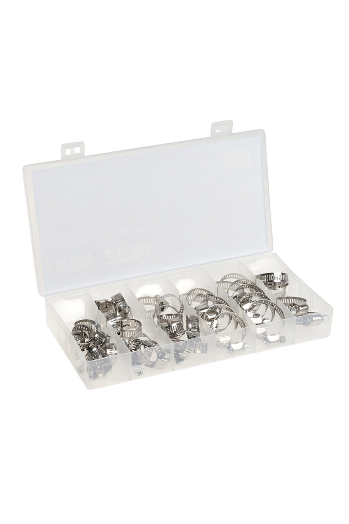 Набор червячных хомутов ZEIN engr сквозная просечка от 6 до 29 мм нерж. сталь 40 шт