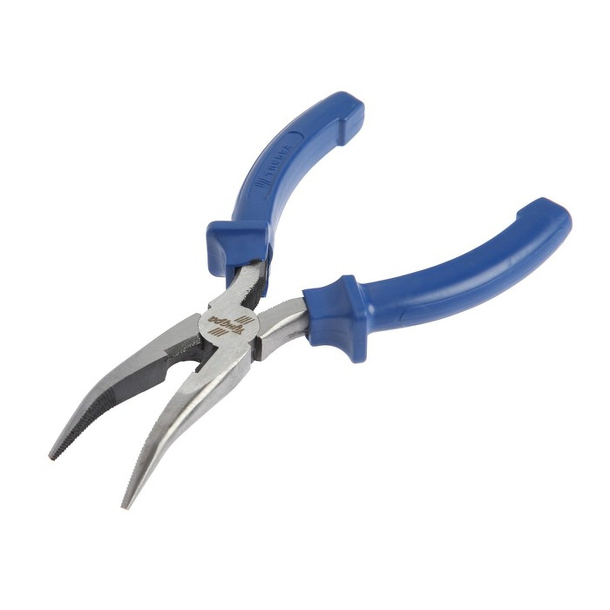 Длинногубцы изогнутые тундра CrV шлифованные пластиковые рукоятки 160 мм