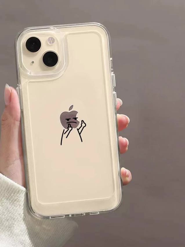 Прикольный прозрачный чехол с принтом для логотип APPLE на iPhone 16 PRO MAX — фото 1